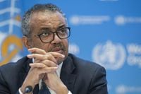 FILE - Tedros Adhanom Ghebreyesus, director general of the World Health Organization, speaks during a news conference at WHO headquarters in Geneva, Switzerland, on Dec. 14, 2022. A confidential U.N. report into the alleged missteps by senior World Health Organization in the way they handled a sexual misconduct case during an Ebola outbreak in Congo found their response did not violate the agency’s policies because of what some officials described as a “loophole.” The report, which was submitted to WHO Director-General Ghebreyesus on Jan. 2023, and was not released publicly, was obtained by the Associated Press. (Martial Trezzini/Keystone via AP, File)