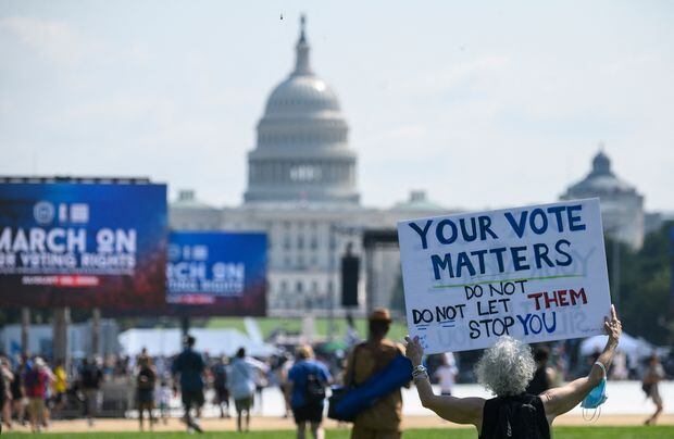 Thousands march in Washington, U.S. cities for voting rights - The Globe  and Mail