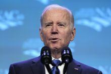 President Joe Biden speaks at the National Association of Counties 2023 Legislative Conference in Washington, Tuesday, Feb. 14, 2023. Biden will speak to union members in Maryland on Wednesday about his efforts to boost the economy, (AP Photo/Susan Walsh)