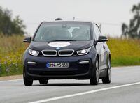 BMW i3 drives during electric car E-Rallye Baltica 2019 near Iecava, Latvia July 23, 2019. REUTERS/Ints Kalnins/Files