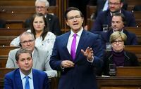 Conservative Leader Pierre Poilievre speaks during question period in the House of Commons on Parliament Hill in Ottawa, Thursday, Oct. 6, 2022. THE CANADIAN PRESS/Sean Kilpatrick