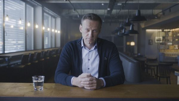 Alexei Navalny appears in a scene from the documentary "Navalny." (Warner Bros. Pictures via AP)