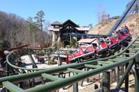 The FireChaser Express rollercoaster celebrates the firefighters who are able to “tame nature’s fury and preserve the Smokies for generations to come!” 