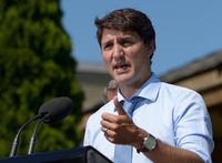 Canada's Prime Minister Justin Trudeau speaks about a watchdog's report that he breached ethics rules by trying to influence a corporate legal case regarding SNC-Lavalin, in Niagara-on-the-Lake, Ontario, Canada, August 14, 2019. REUTERS/Andrej Ivanov