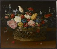 SMALL FILE Still Life with Flowers, c. 1660
Attributed to: Jan van Kessel II (Flemish, 1626 - 1679)
Painting, oil on canvas, 44.4 x 51.3 cm
Gift of Mr. and Mrs. Henry F. Davis, in memory of his mother, 1995
from:

Jan van Kessel The Elder
Still Life with Flowers

Restituted by the Art Gallery of Ontario, Toronto, Canada, to the heirs of Dagobert and Martha David of Dusseldorf
November 2020