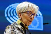 FILE PHOTO: European Central Bank President Christine Lagarde addresses European lawmakers during a plenary session at the European Parliament in Brussels, Belgium February 8, 2021. Olivier Matthys/Pool via REUTERS/File Photo