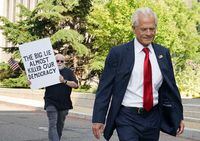 Peter Navarro, adviser to former U.S. President Donald Trump, arrives for his arraignment on contempt of Congress charges for refusing to cooperate with the House of Representatives committee investigating the January 6, 2021 attack on the U.S. Capitol, at U.S. District Court in Washington, U.S., June 17, 2022. REUTERS/Kevin Lamarque