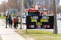 A sign advertising jobs seen at the intersection of Jane and Finch. Sings advertising what are often precarious, temp agency jobs are common in the area. Yader Guzman/The Globe and Mail