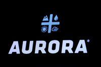 FILE PHOTO: The Logo for Aurora Cannabis Inc., a Canadian licensed cannabis producer, is displayed on a screen on the floor of the New York Stock Exchange (NYSE) in New York, U.S., January 8, 2019. REUTERS/Brendan McDermid/File Photo
