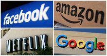 Facebook, Amazon, Netflix and Google logos are seen in this combination photo from Reuters files.   REUTERS/File Photos
