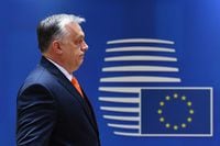 Hungary's Prime Minister Viktor Orban arrives for a meeting as part of a European Union (EU) summit at EU Headquarters in Brussels on March 25, 2022. (Photo by JOHN THYS / AFP) (Photo by JOHN THYS/AFP via Getty Images)