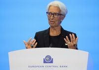 FILE PHOTO: President of the European Central Bank (ECB) Christine Lagarde speaks during a news conference following the ECB's monetary policy meeting, in Frankfurt, Germany, July 21, 2022. REUTERS/Wolfgang Rattay