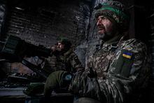 Ukrainian servicemen are seen near an automatic grenade launcher at their positions, as Russia's attack on Ukraine continues, in the front line city of Bakhmut, in Donetsk region, Ukraine February 25, 2023. Radio Free Europe/Radio Liberty/Serhii Nuzhnenko via REUTERS THIS IMAGE HAS BEEN SUPPLIED BY A THIRD PARTY.