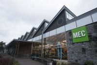 The outside of an MEC store is seen in North Vancouver in December, 2017.