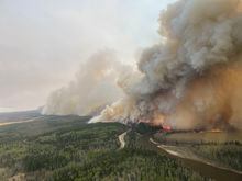 The Edson Forest Area wildfire is shown in a Thursday, May 11, 2023 handout photo. THE CANADIAN PRESS/HO-Twitter-Alberta Wildfire **MANDATORY CREDIT**