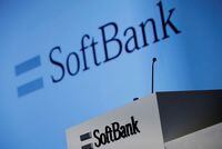 FILE PHOTO: SoftBank Corp's logo is pictured at a news conference in Tokyo, Japan, February 4, 2021. REUTERS/Kim Kyung-Hoon/File Photo