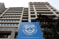 FILE PHOTO: the International Monetary Fund (IMF) headquarters building is seen in Washington, U.S., April 8, 2019. REUTERS/Yuri Gripas