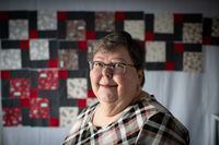 Donna Weddell poses for a photograph in her quilting room, in Burnaby, B.C., on Monday, October 4, 2021. Darryl Dyck/The Globe and Mail