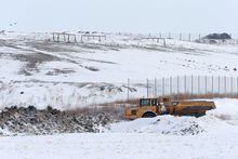 Equipment works at Prairie Green Landfill, just north of Winnipeg, on January 14, 2023. SHANNON VANRAES / THE GLOBE AND MAIL
