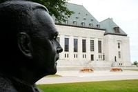 The statue of Canada's 12th Prime Minister Louis St. Laurent sits of the lawn of The Supreme Court of Canada in Ottawa on Tuesday Sept. 6, 2022. THE CANADIAN PRESS/Sean Kilpatrick