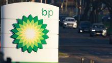 FILE PHOTO: Vehicles drive past a BP (British Petroleum) petrol station in Liverpool, Britain, February 7, 2023. REUTERS/Phil Noble/File Photo