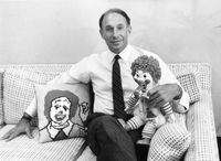 George Cohon of McDonald's of Canada holding a Ronald McDonald doll, January 18, 1984. Photo by Erik Christensen / The Globe and Mail

Not published.