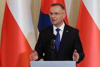 Poland's President Andrzej Duda attends a press conference at the Presidential Palace in Warsaw, Poland, July 13, 2023. REUTERS/Kuba Stezycki/File Photo