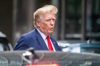 FILE PHOTO: Donald Trump departs Trump Tower two days after FBI agents raided his Mar-a-Lago Palm Beach home, in New York City, New york, U.S., August 10, 2022. REUTERS/David 'Dee' Delgado//File Photo