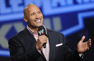 Actor and former WWE Superstar Dwayne "The Rock" Johnson participates in a Wrestlemania XXVII press conference at the Hard Rock Cafe in Times Square on Wednesday, Mar. 30, 2011 in New York.
