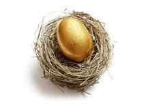 Gold nest egg concept for retirement savings and financial planning