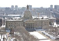 The view of the Alberta Legislature in Edmonton on Friday, March 28, 2014. Alberta's Opposition NDP tried and failed Thursday to censure the deputy speaker for evicting one of their members from the house in a day that saw both sides accuse each other of belittling and marginalizing women in politics. THE CANADIAN PRESS/Jason Franson