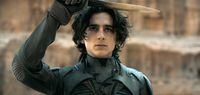 This image released by Warner Bros. Pictures shows Timothee Chalamet in a scene from "Dune." (Warner Bros. Pictures via AP)