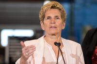 Ontario Liberal Leader Kathleen Wynne makes a policy announcement at the Finishing Trades Institute of Ontario in Toronto on Monday, May 14, 2018.