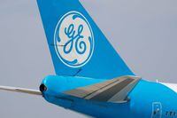 FILE PHOTO: A General Electric  aircraft used for testing  jet engines is shown at Victorville Airport in Victorville, California, U.S., March 26, 2019.  REUTERS/Mike Blake