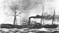 Painting of the SS Pacific that sank in 1875. 