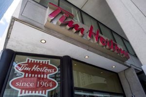 A Tim Hortons coffee shop is shown in downtown Toronto on Wednesday, June 29, 2016.