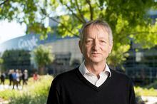 FILE - Computer scientist Geoffrey Hinton, who studies neural networks used in artificial intelligence applications, poses at Google's Mountain View, Calif, headquarters on March 25, 2015. Hinton, a computer scientist known as the “godfather of artificial intelligence,” resigned in 2023 from his high-profile job at Google specifically to share his concerns that unchecked AI development could threaten humanity. (AP Photo/Noah Berger, File)