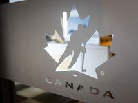 Hockey Canada says the findings of an investigative report into allegations of sexual assault involving members of the 2018 Canadian junior hockey team are under appeal. A Hockey Canada logo is seen on the door to the organizations head office in Calgary, Alta., Sunday, Nov. 6, 2022. THE CANADIAN PRESS/Jeff McIntosh