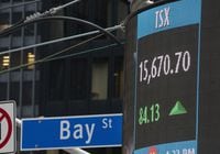A sign board in Toronto shows the closing number for the TSX on Thursday October 29, 2020. THE CANADIAN PRESS/Frank Gunn
