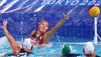 Tokyo 2020 Olympics - Water Polo - Women - Group A - Canada v South Africa - Tatsumi Water Polo Centre, Tokyo, Japan - July 28, 2021. Clara Vulpisi of Canada in action. REUTERS/Kacper Pempel