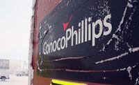 An ice-covered ConocoPhillips sign at the Colville-Delta 5, or as it's more commonly known, CD5, drilling site on Alaska's North Slope is shown on February 9, 2016. THE CANADIAN PRESS/AP, Mark Thiessen