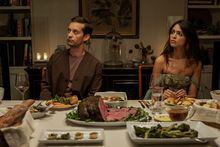 Episode 7. Eiza González and Tobey Maguire in "Extrapolations," premiering March 17, 2023 on Apple TV+.