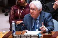 Under-Secretary-General for Humanitarian Affairs and Emergency Relief Coordinator Martin Griffiths speaks during the UN Security Council meeting to discuss the maintenance of peace and security of Ukraine, Friday, July 21, 2023, at United Nations headquarters. (AP Photo/Eduardo Munoz Alvarez)