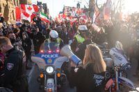 Rolling Thunder protestors and police clash during a protest on Friday, April 29, 2022 in Ottawa, Ont. Spencer Colby/The Globe and Mail