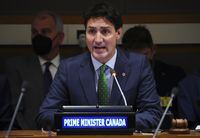 Prime Minister Justin Trudeau speak during a meeting of the Ad Hoc Advisory Group and Caribbean partners on the situation in Haiti at the United Nations in New York on Wednesday, Sept. 21, 2022. THE CANADIAN PRESS/Sean Kilpatrick