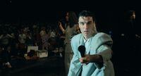 In an undated image provided via Rhino, David Byrne performs with Talking Heads in a still from the film Stop Making Sense. The concert documentary, directed by Jonathan Demme, is returning to theaters later this month. (via Rhino via The New York Times) Ñ NO SALES; FOR EDITORIAL USE ONLY WITH NYT STORY TALKING HEADS FILM BY JON PARELES FOR SEPT. 10, 2023. ALL OTHER USE PROHIBITED. Ñ