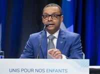Quebec junior health minister Lionel Carmant reacts to a reports on youth, Tuesday, May 4, 2021, in Quebec City. THE CANADIAN PRESS/Jacques Boissinot