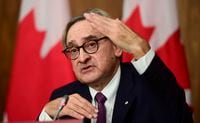 Chair of the Board of the Canada Infrastructure Bank Michael Sabia takes part in a press conference in Ottawa on Thursday, Oct. 1, 2020. THE CANADIAN PRESS/Sean Kilpatrick