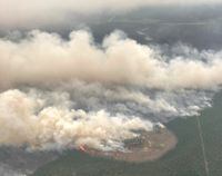 Smoke rises from wildfire EWF-031, part of the Pembina Wildfire Complex east of Minnow Lake near Edson, Alberta, Canada May 19, 2023. Alberta Wildfire/Handout via REUTERS   THIS IMAGE HAS BEEN SUPPLIED BY A THIRD PARTY.