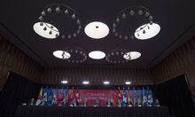 Canadian premiers listen to Prime Minister Justin Trudeau during the closing news conference at the First Ministers Meeting in Ottawa, Tuesday October 3, 2017. THE CANADIAN PRESS/Adrian Wyld